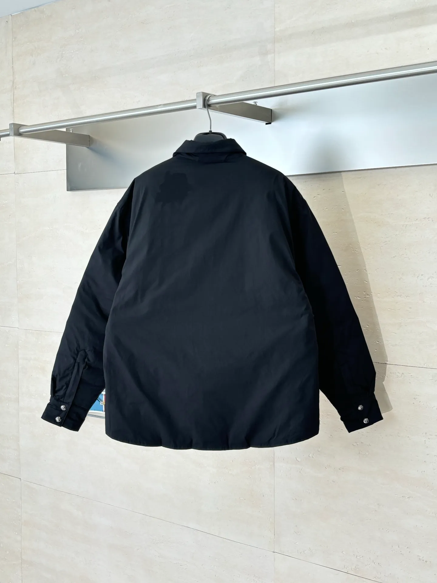 P580 Chrome Heart*/Chrome Heart solid color silver-plated shirt-style cotton jacket Size: S/M/L/XL